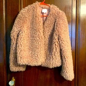 Vintage-Inspired Fuzzy Rose Coat